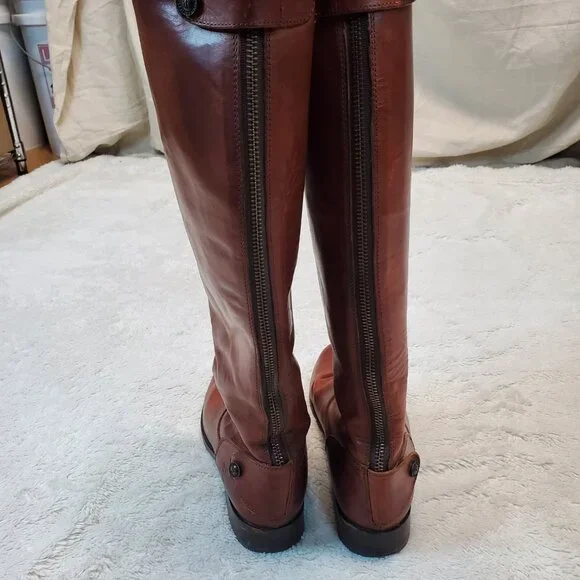 Frye Tan Brown Leather Cowgirl Western Bohemian Rodeo Boho Riding Tall Boots 7 B - Picture 4 of 16